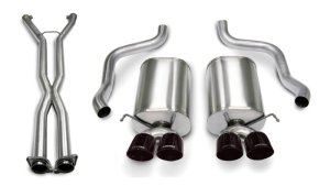 Chevrolet Corvette C6 Performance Exhaust - Rear - CORSA Performance - Cat-Back Dual Rear Exit with Twin 3.5in Black PVD Pro-Series Tips - Black - `06-`08 Chevrolet Corvette C6 Performance Exhaust - Rear - CORSA Performance - Cat-Back Dual Rear Exit with Twin 3.5in Black PVD Pro-Series Tips - Black - `06-`08